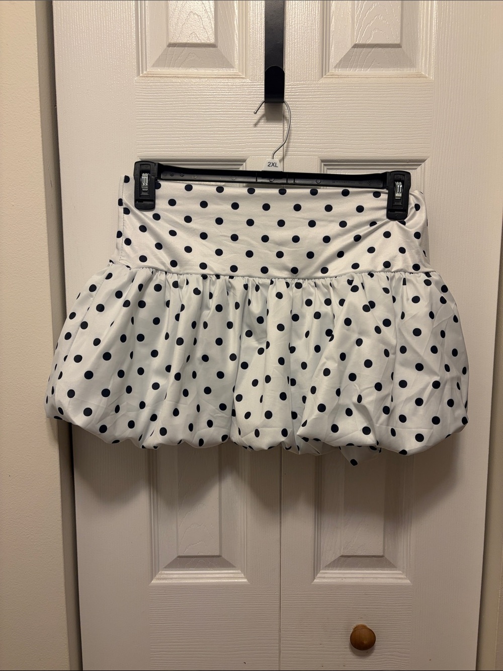 Polka Dot Bubble Mini Skirt